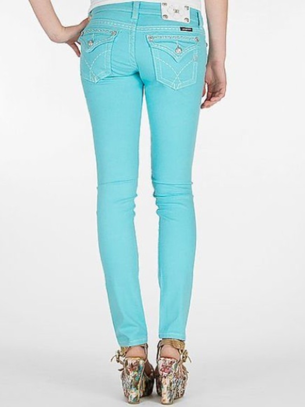 Miss Me Aqua Blue Skinny Jeans